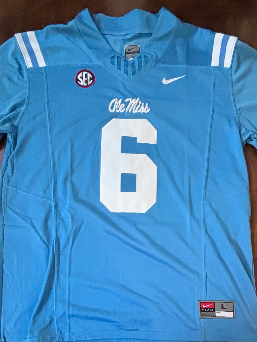 Trinidad Chambliss #6 Powder Blue Football Ole Miss Rebels Jersey Men Large NWT